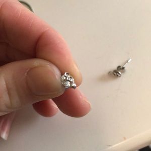 Girl's Silver Diamond Earrings